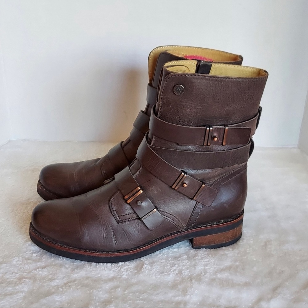 Bussola Brown Leather Prague Moto Boots